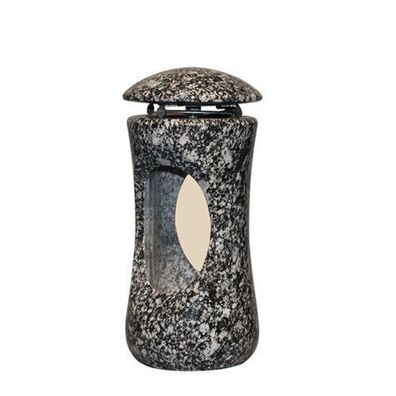 Grablampe Grableuchte Grablaterne aus Granit Glaszylinder AZUL NOCHE