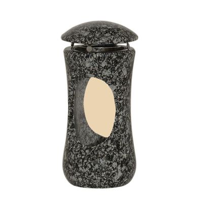 Grab-lampe Granit Grabschmuck Friedhofslampe Grablaterne mit Glaszylinder Kosmin