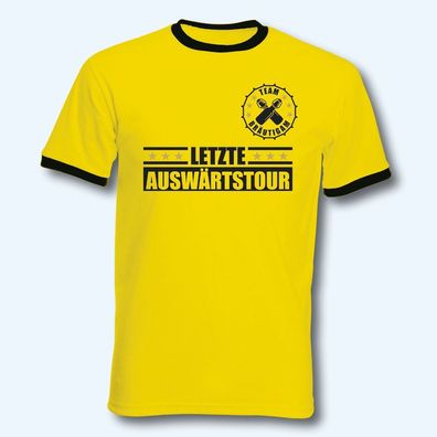 T-Shirt Retro-Shirt, letzte Auswärtstour, JGA, Junggesellenabschied, Dortmund
