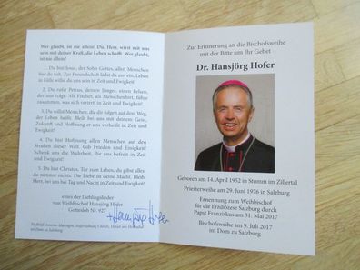 Weihbischof von Salzburg Dr. Hansjörg Hofer - handsigniertes Autogramm!!!