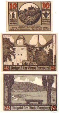 3 Banknoten Notgeld Dornburg an der Saale 1921