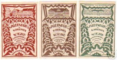 3 Banknoten Notgeld der Stadt Waldenburg Schl. 1921