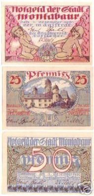 3 Banknoten Notgeld der Stadt Montabaur 1920