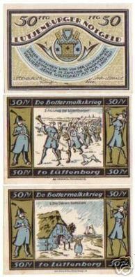 3 Banknoten Notgeld der Stadt Lütjenburg 1921