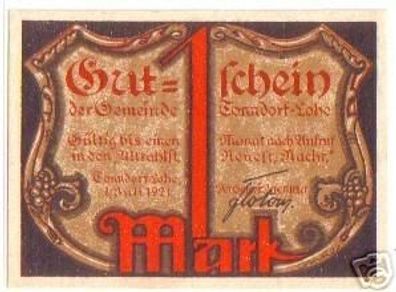 1 Mark Banknote Notgeld Gemeinde Tonndorf Lohe