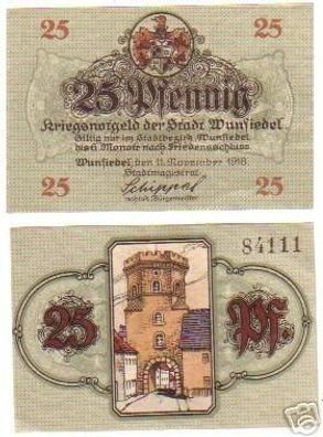3 Banknoten Kriegsnotgeld der Stadt Wunsiedel 1918