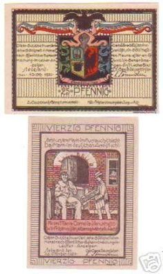 2 Banknoten Notgeld der Stadt Stedesand 1920