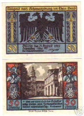 2 Banknoten Notgeld der Stadt Schwarzburg Thür. 1922