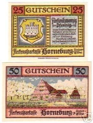 2 Banknoten Notgeld der Fleckensparkasse Horneburg 1921