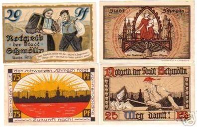 4 Banknoten Notgeld der Stadt Schmölln 1921