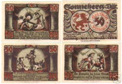 4 Banknoten Notgeld der Stadt Sonneberg 1922