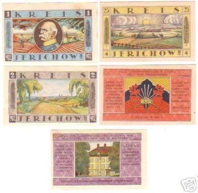 5 Banknoten Notgeld des Kreis Jerichow 1921