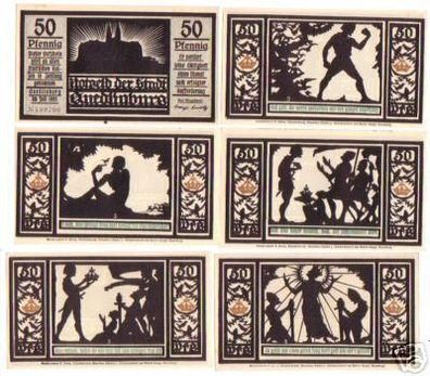6 Banknoten Notgeld der Stadt Quedlinburg 1921
