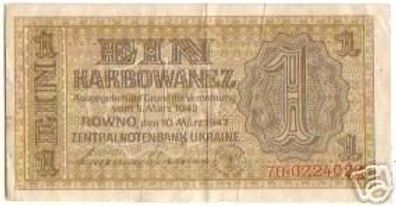 Banknote 1 Karbowanez Besetzung Ukraine im 2. Weltkrieg