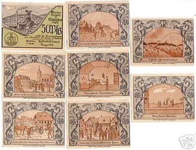 8 Banknoten Notgeld der Stadt Oldisleben 1921
