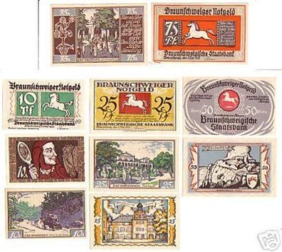 10 Banknoten Braunschweiger Notgeld 1921