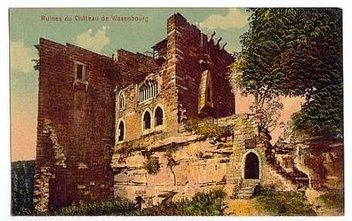 Frankreich 1950er Ruines du Château de Wasserbourg AK 1136 Ansichtskarte Postkarte