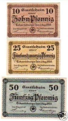 3 Banknoten Notgeld der Stadt Eckartsberga 1920