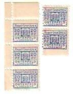 5 Rabatt Marken des Sparverein Osterfeld um 1910