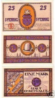 3 Banknoten Notgeld der Stadt Luckenwalde 1921