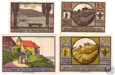 4 Banknoten Notgeld der Stadt Dornburg a.S. 1921