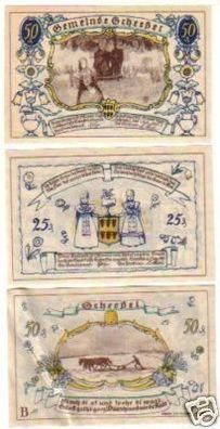 3 Banknoten Notgeld der Gemeinde Scheeßel 1921