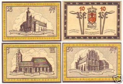 4 Banknoten Notgeld der Stadt Frankfurt Oder um 1922