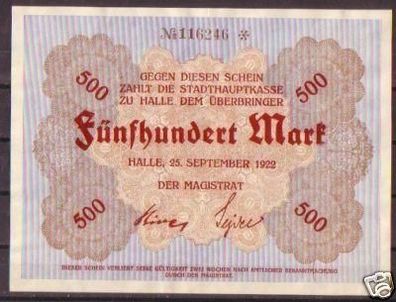 Banknote Inflation 500 Mark Stadt Halle a.S. 25.9.1923