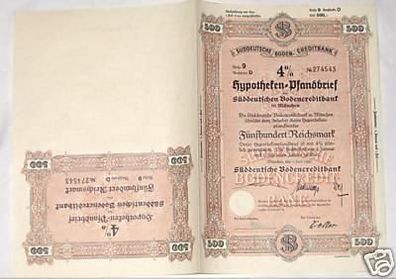 Pfandbrief Süddeutsche Bodencreditbank 1941