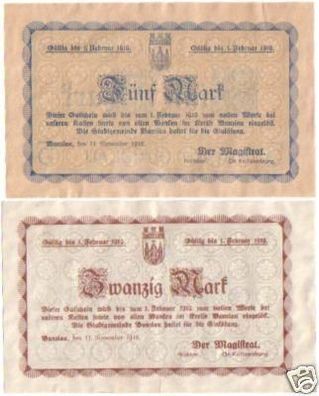 2 Banknoten Großnotgeld Stadt Bunzlau Schlesien 1918