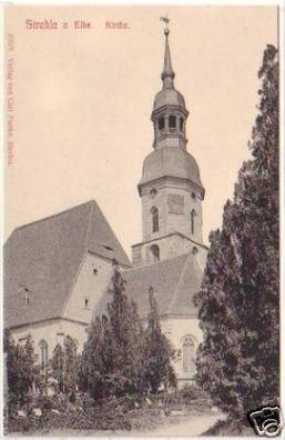 20227 Ak Stehla an der Elbe Kirche um 1915