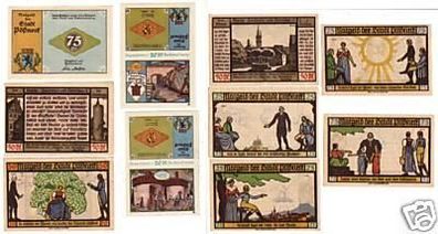 10 Banknoten Notgeld der Stadt Pößneck 1921