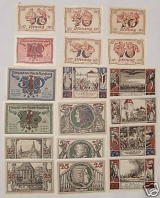 18 Banknoten Notgeld der Stadt Arnstadt 1921