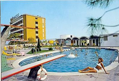 Italien 1960er Jahre Montegrotto Terme Hotel Augustus AK 948 Ansichtskarte Postkarte
