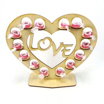 Rocher - Herz - Hochzeit - Display - Ständer aus Holz 22 cm Love