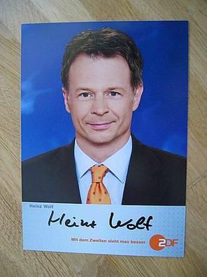 ZDF Fernsehmoderator Heinz Wolf - handsign. Autogramm!