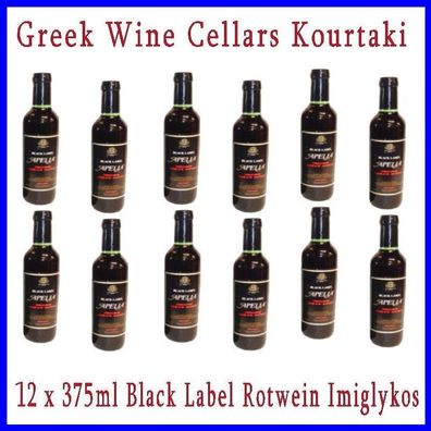 GWC Apelia Black Label Imiglykos 12x 375ml Kourtaki Rotwein halbsüß