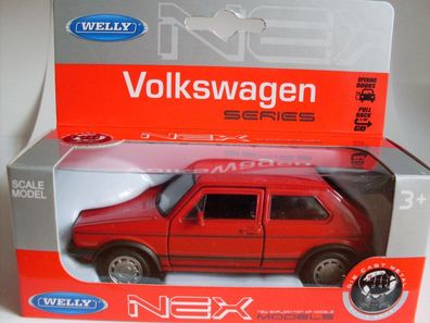 VW Golf 1 GTI rot, Welly Auto Modell 1:36