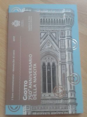 Original 2 euro 2017 San Marino Giotto - im Folder coincard