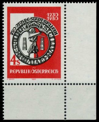 Österreich 1980 Nr 1637 postfrisch ECKE-URE X7EAFF6