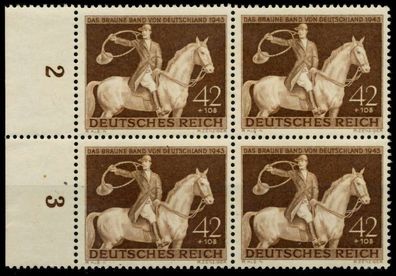 3. REICH 1943 Nr 854 postfrisch Viererblock URA X85995E