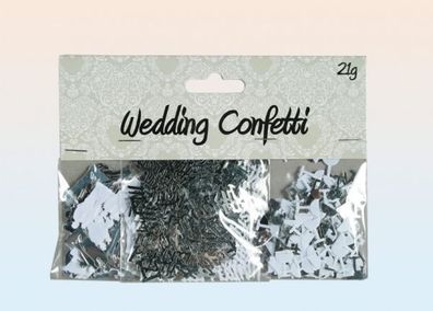 Folien-Konfetti "Hochzeit" weiß/ silber 21 g