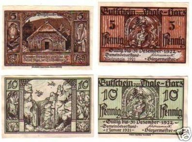 2 Banknoten Notgeld der Stadt Thale 1921