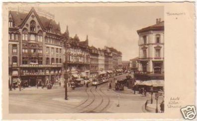 20531 Ak Hannover Straßenansicht mit Geschäften 1933
