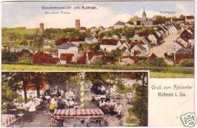 20022 Ak Gruß vom Ratskeller Kohren in Sachsen 1912