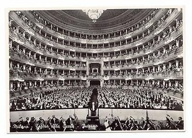 Italien 1950er Milano Teatro alla Scala Interno Echt Foto Ansichtskarte AK 983 Postka