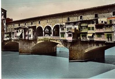 Italien 1950er Firenze Ponte Vecchio Echte Fotografie Ansichtskarte AK 689 Postkarte