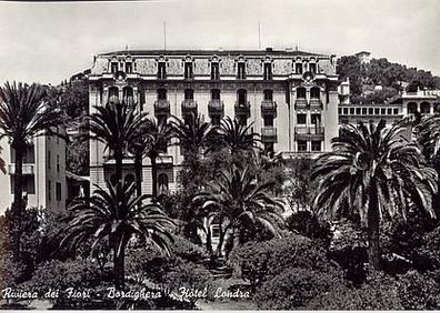 Italien 1950er Jahre - Bordighera Hôtel Londra, AK 703 Foto Ansichtskarte Postkarte