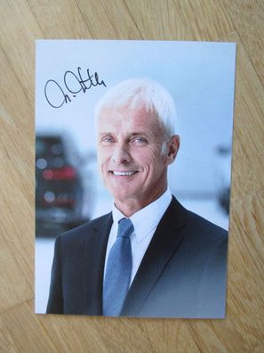 Vorstandsvorsitzender der Volkswagen AG Matthias Müller - handsigniertes Autogramm!!!