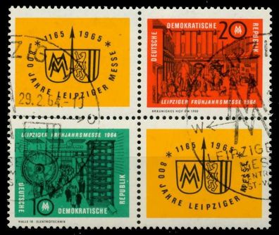 DDR ZD Nr 1012VB2-1013VB2 gestempelt Viererblock X8D53DA